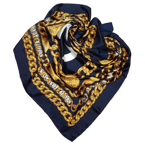 scarf chain print silk chanel|chanel silk scarf sale.